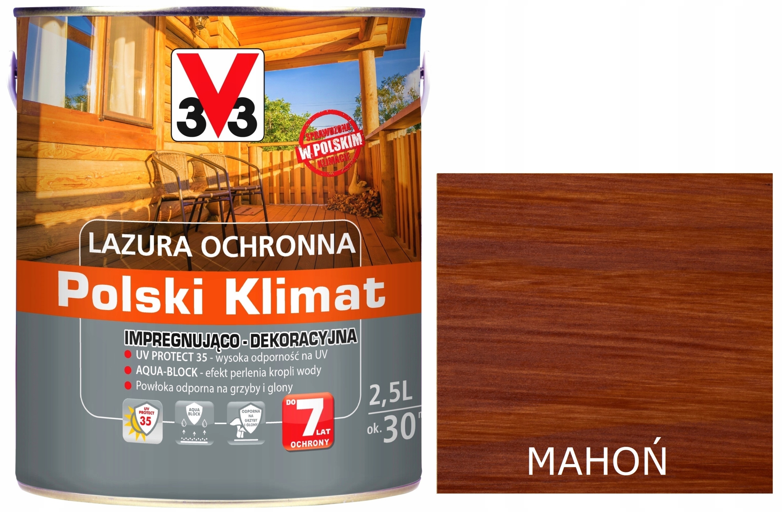 Lazura V33 Polski Klimat 7 lat Mahoń 2,5L