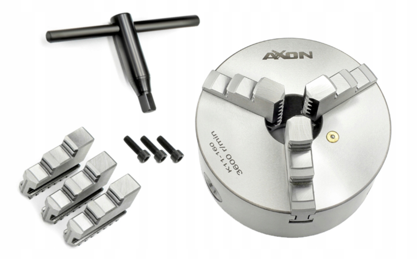 Токарний патрон затиск 3 кулачковий AXON 100 DIN6350