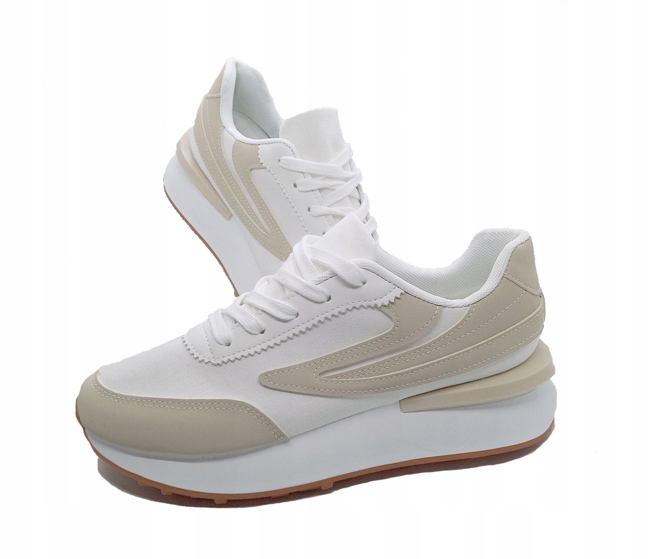 BUTY SPORTOWE DAMSKIE ADIDASY BEŻ SNEAKERSY R.40 Model 1125 BEŻ