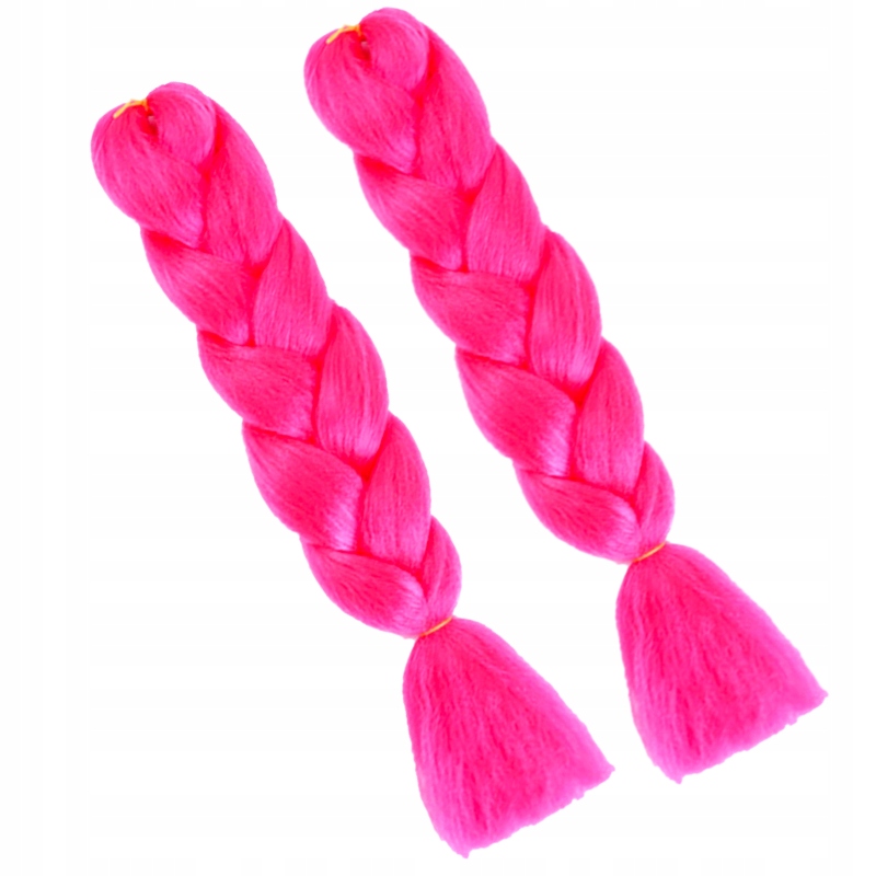 2x Włosy Syntetyczne do Warkoczyków LONG Fuksja
