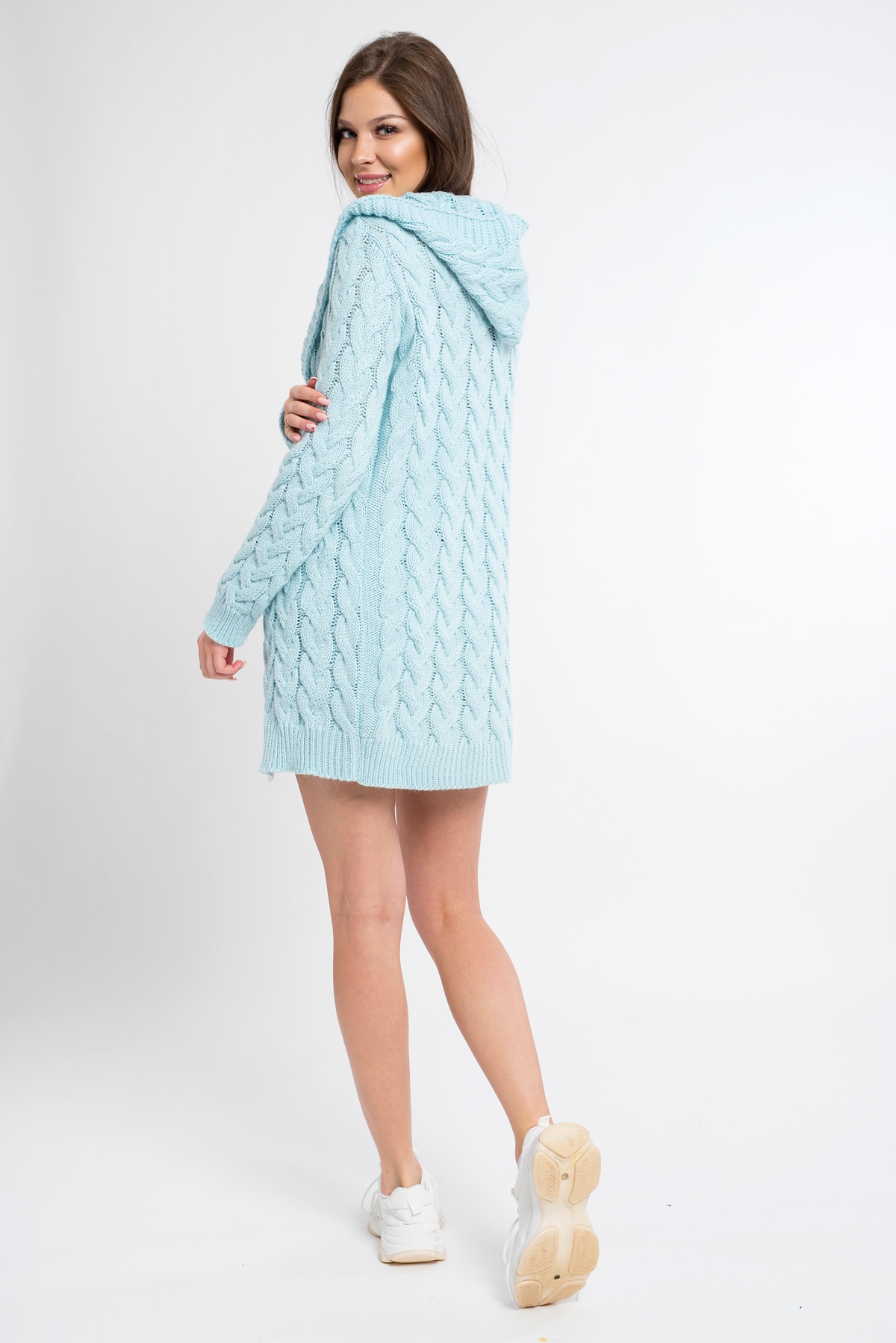 GLORIA BLOGERSKI CIEPŁY KARDIGAN Z KAPTUREM S/M Materiał dominujący akryl