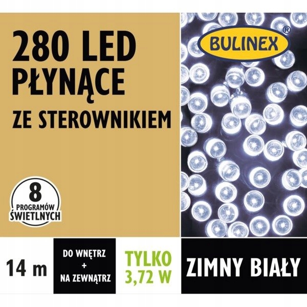 

Lampki 280LED biały zimny 14 m