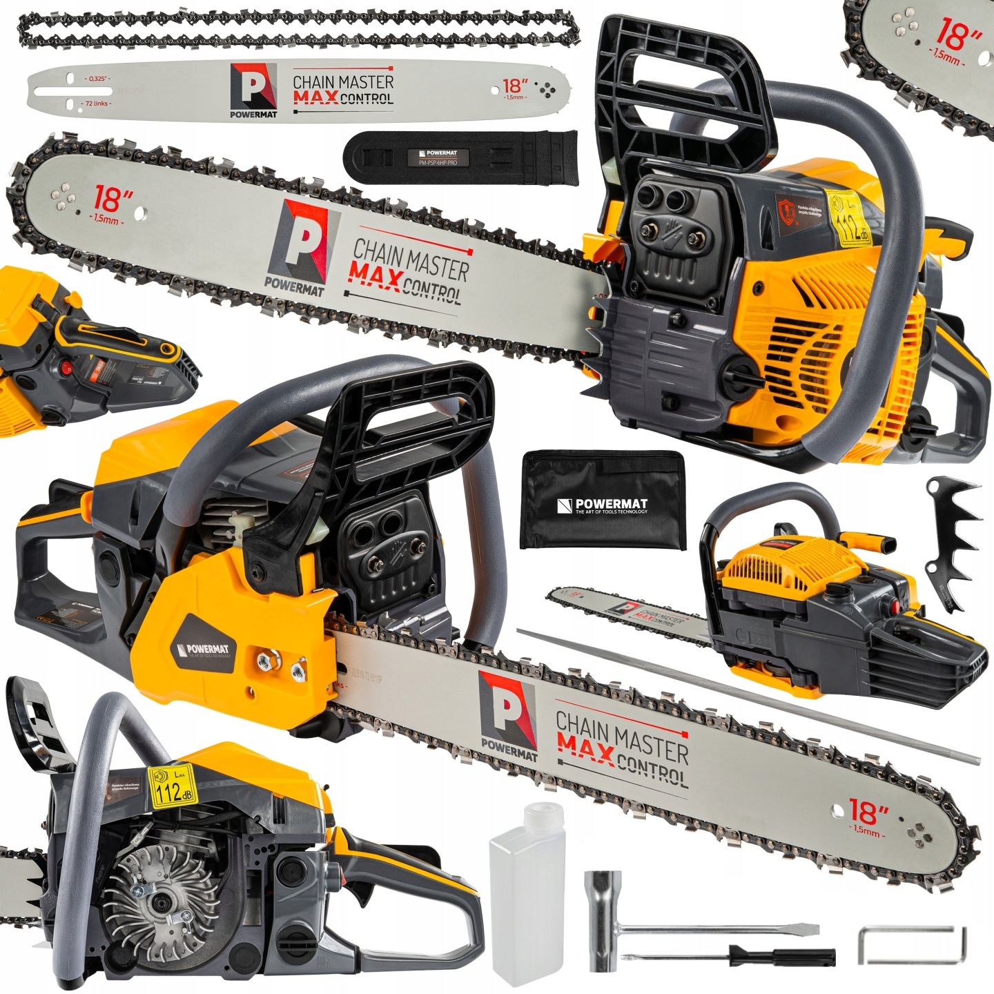 Piła Spalinowa Do Drewna Pilarka Łańcuchowa 6KM Prowadnica 45CM