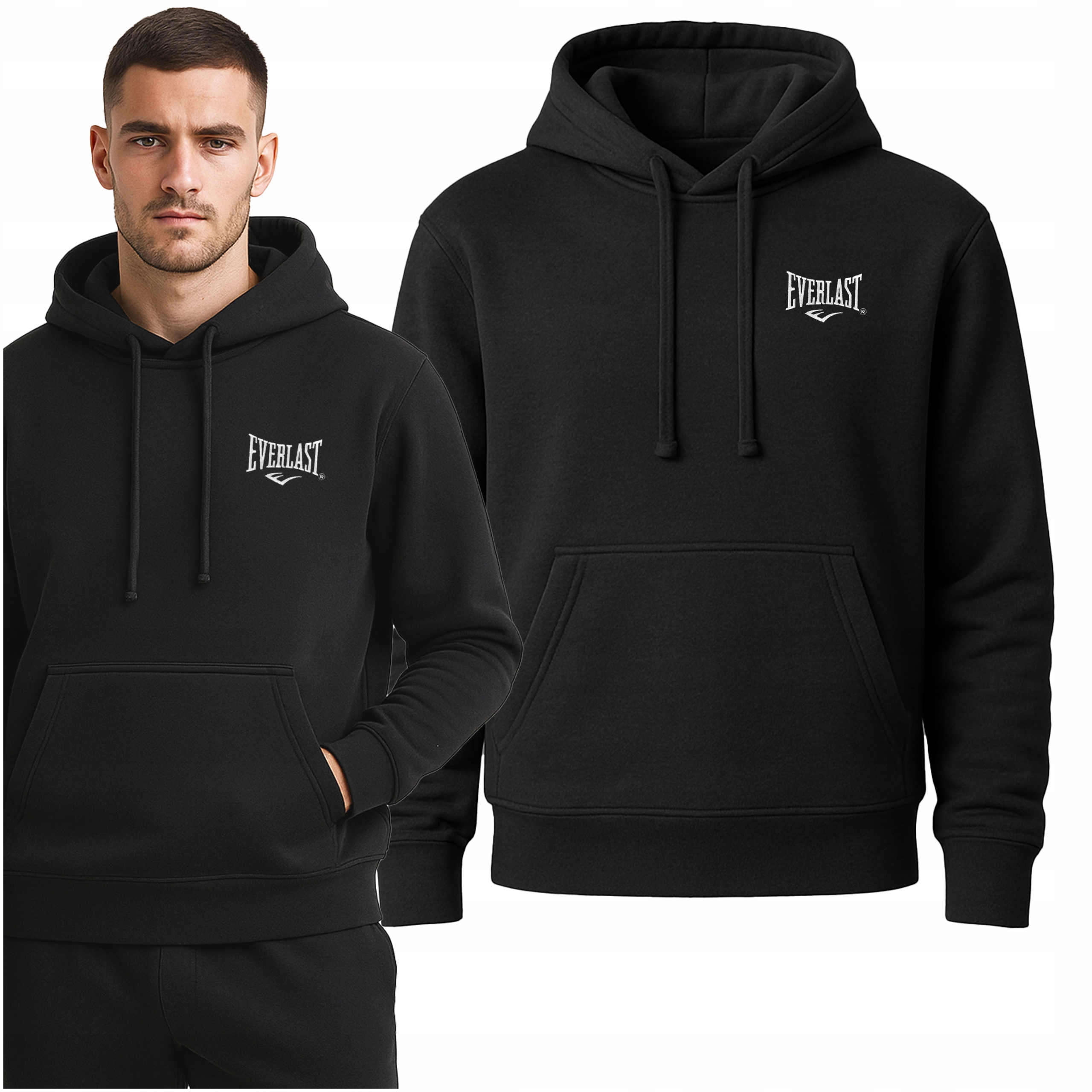 Everlast Bluza Męska Dresowa Bawełna Dres Sportowy Logo Rozmiar XXL