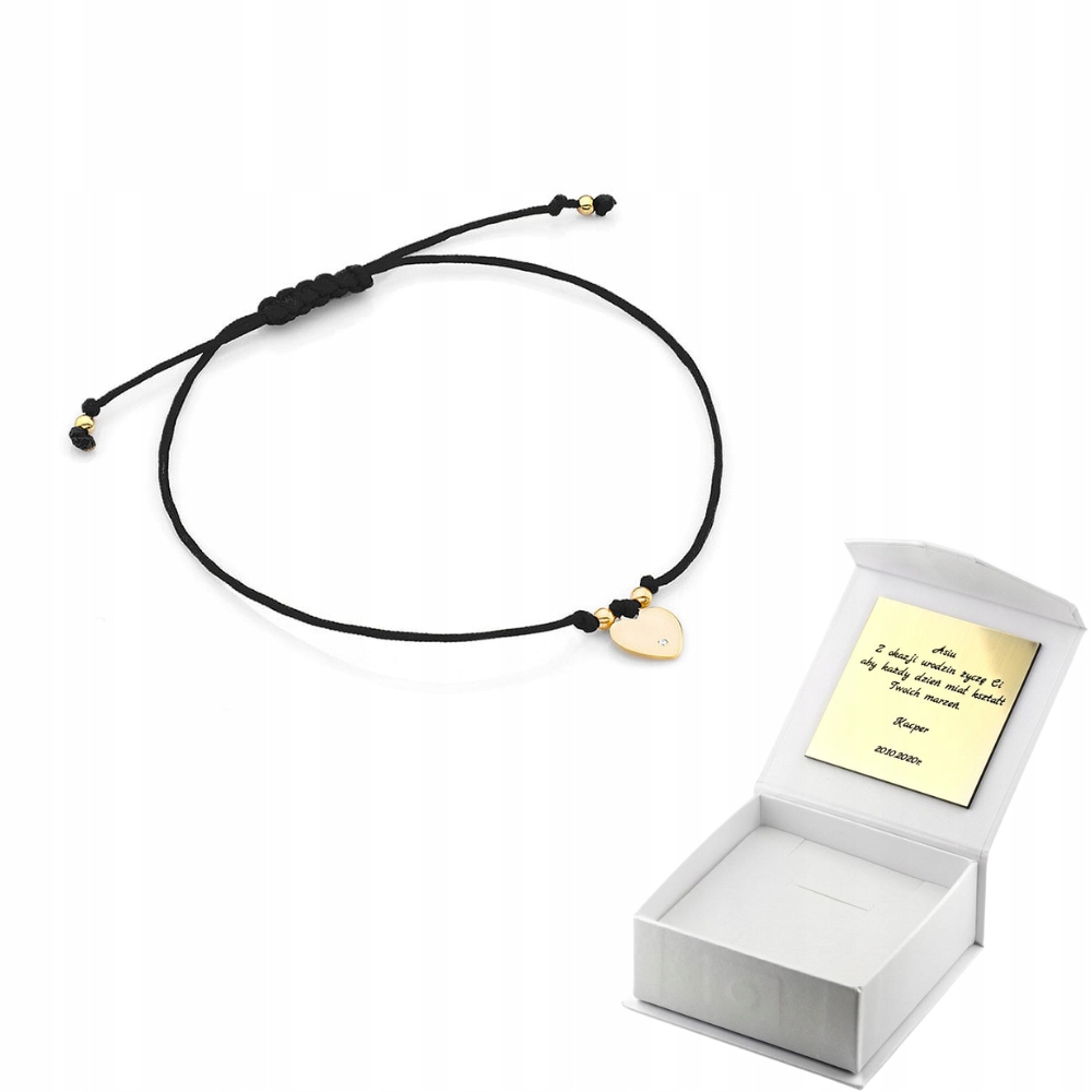 Šňůrkový náramek s diamantem, Gravírování Bonus