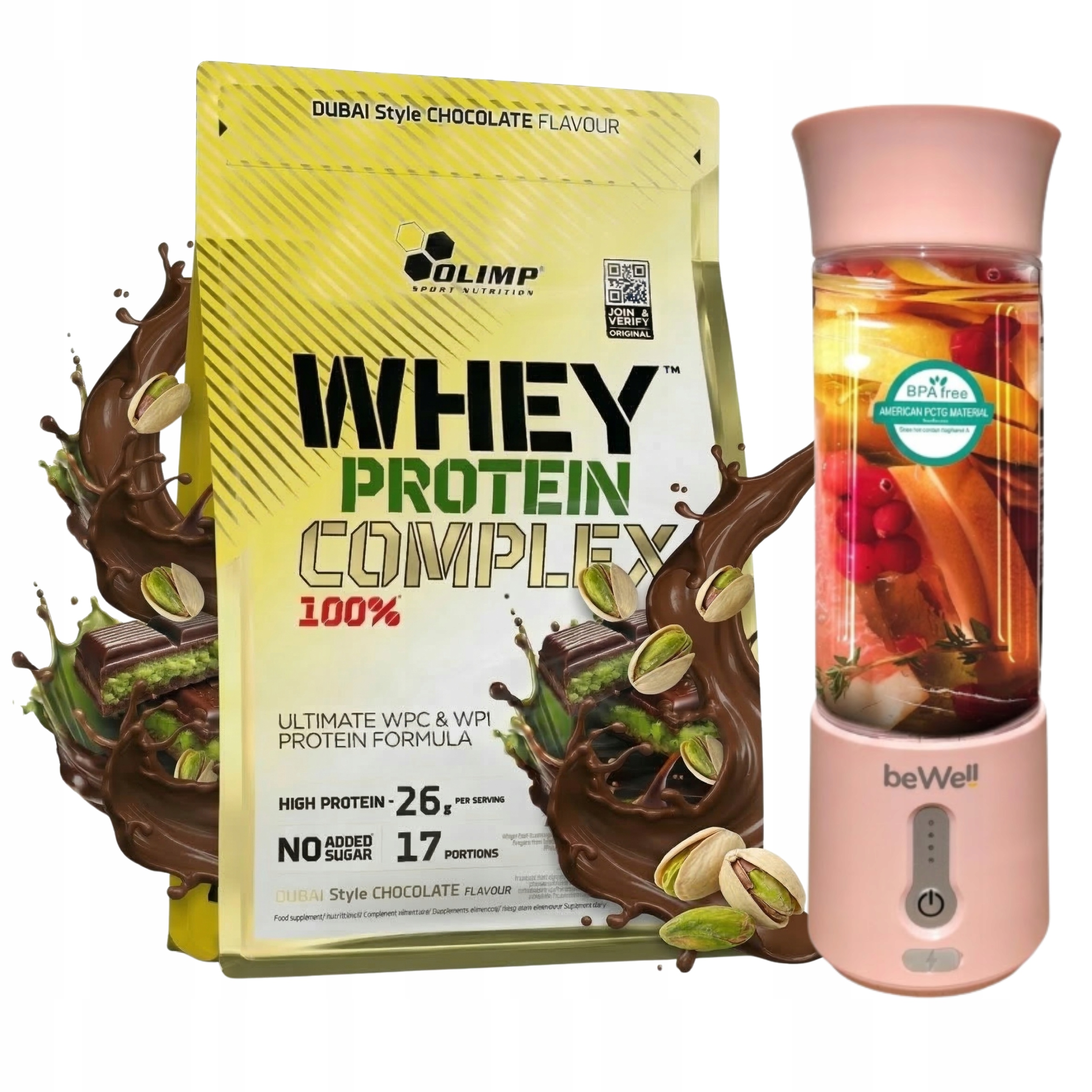 Protein Olimp Wpc Whey Protein Complex 600 g Bezdrátový mixér beWell
