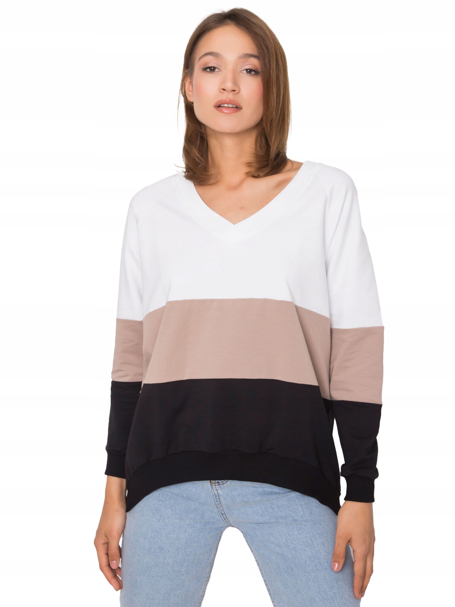 

Modna Bluza Damska W Paski Bawełniana - S/m
