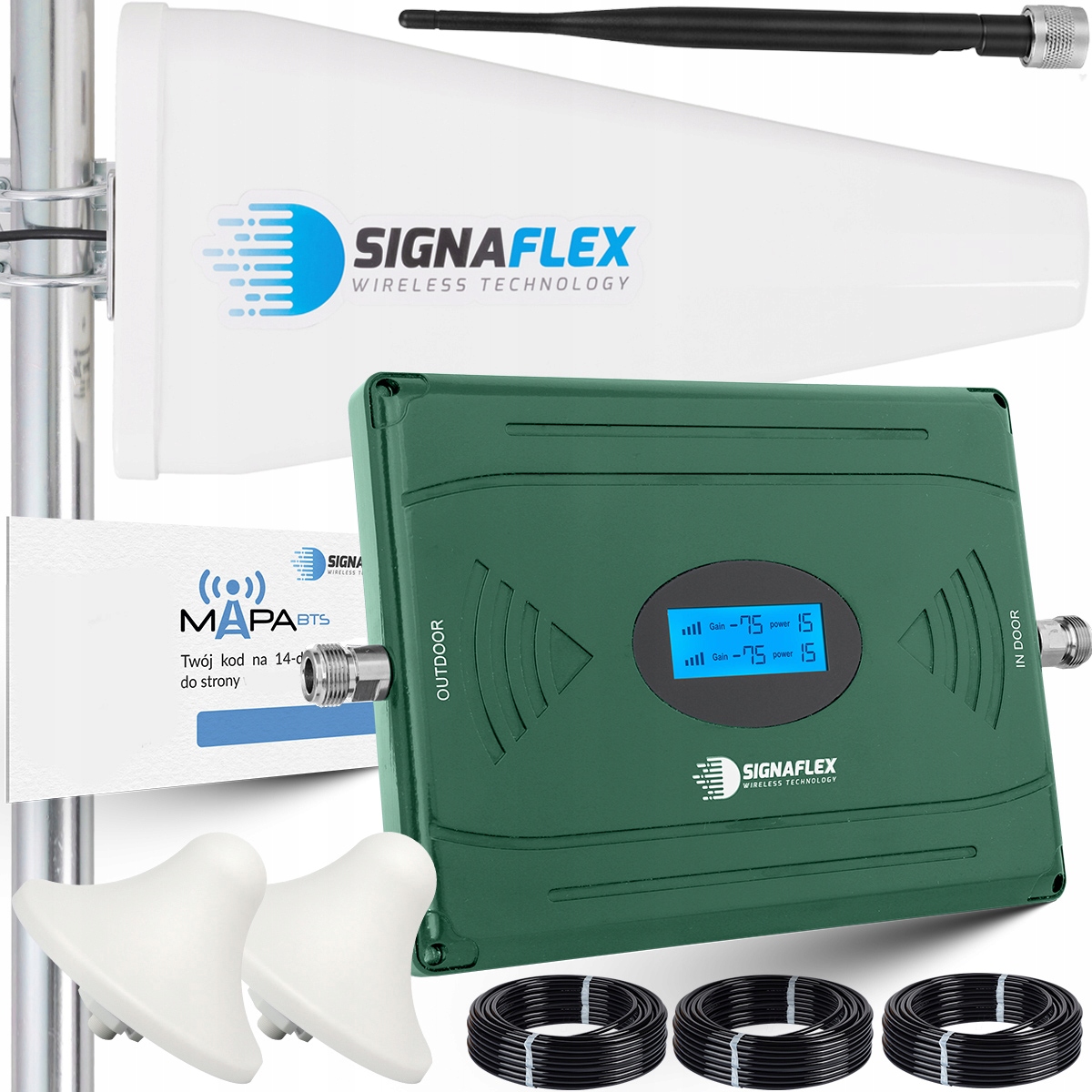 Sada zesilovačů Egsm/dcs LS-EG11 Agc T1 20dBi 15 m 2x houba