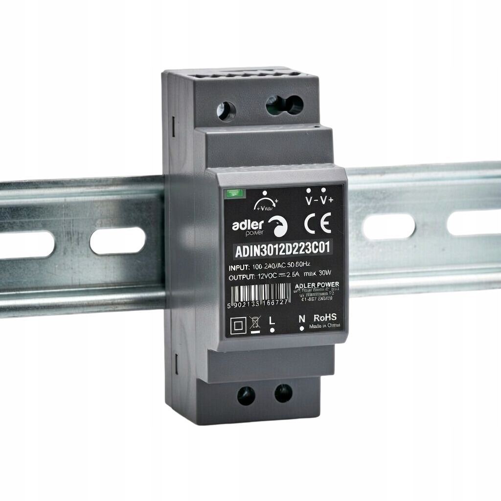 Zasilacz na szynę DIN Adler 12V/2.5A 30W ADIN3012