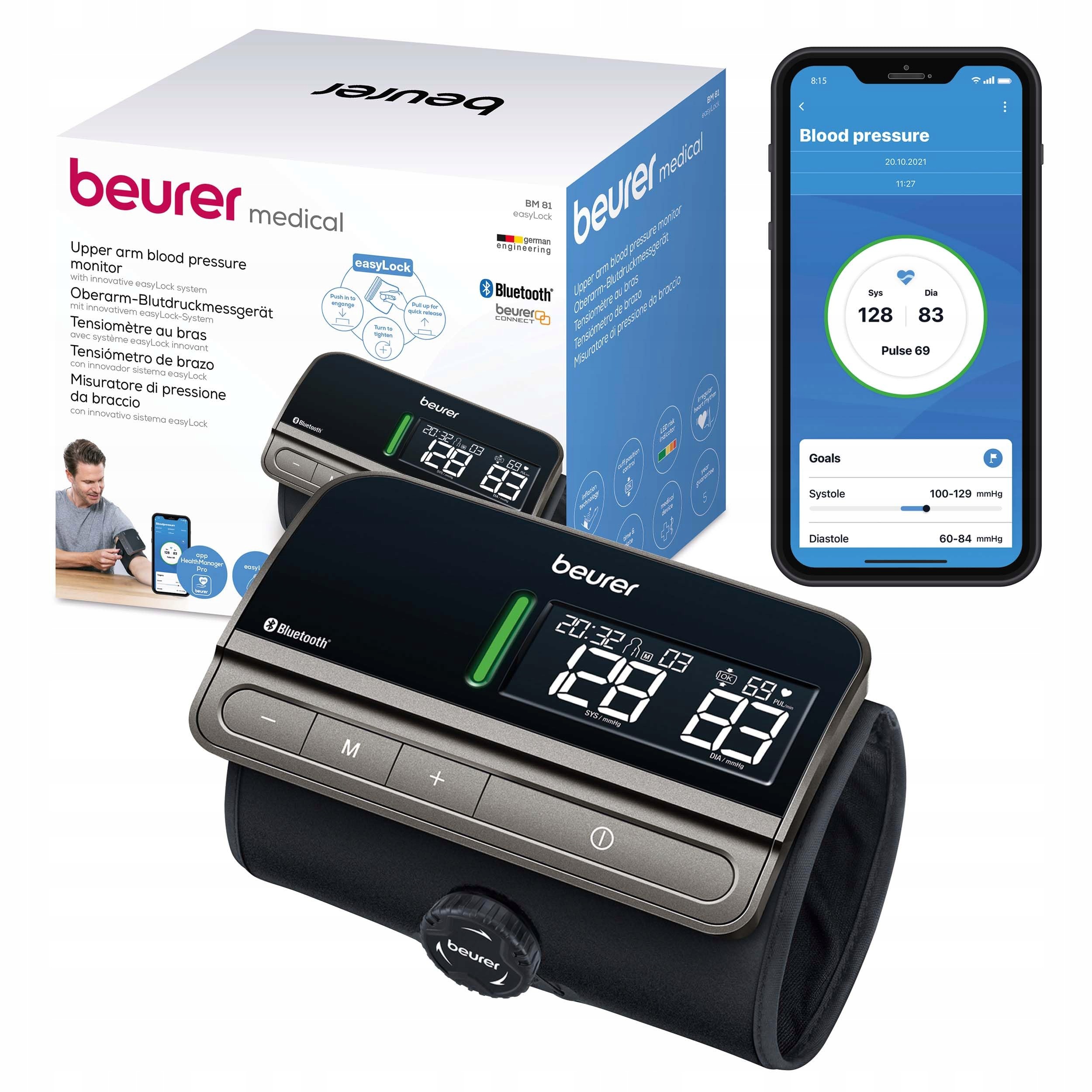 Ciśnieniomierz naramienny Beurer Bm 81 easyLock Bluetooth