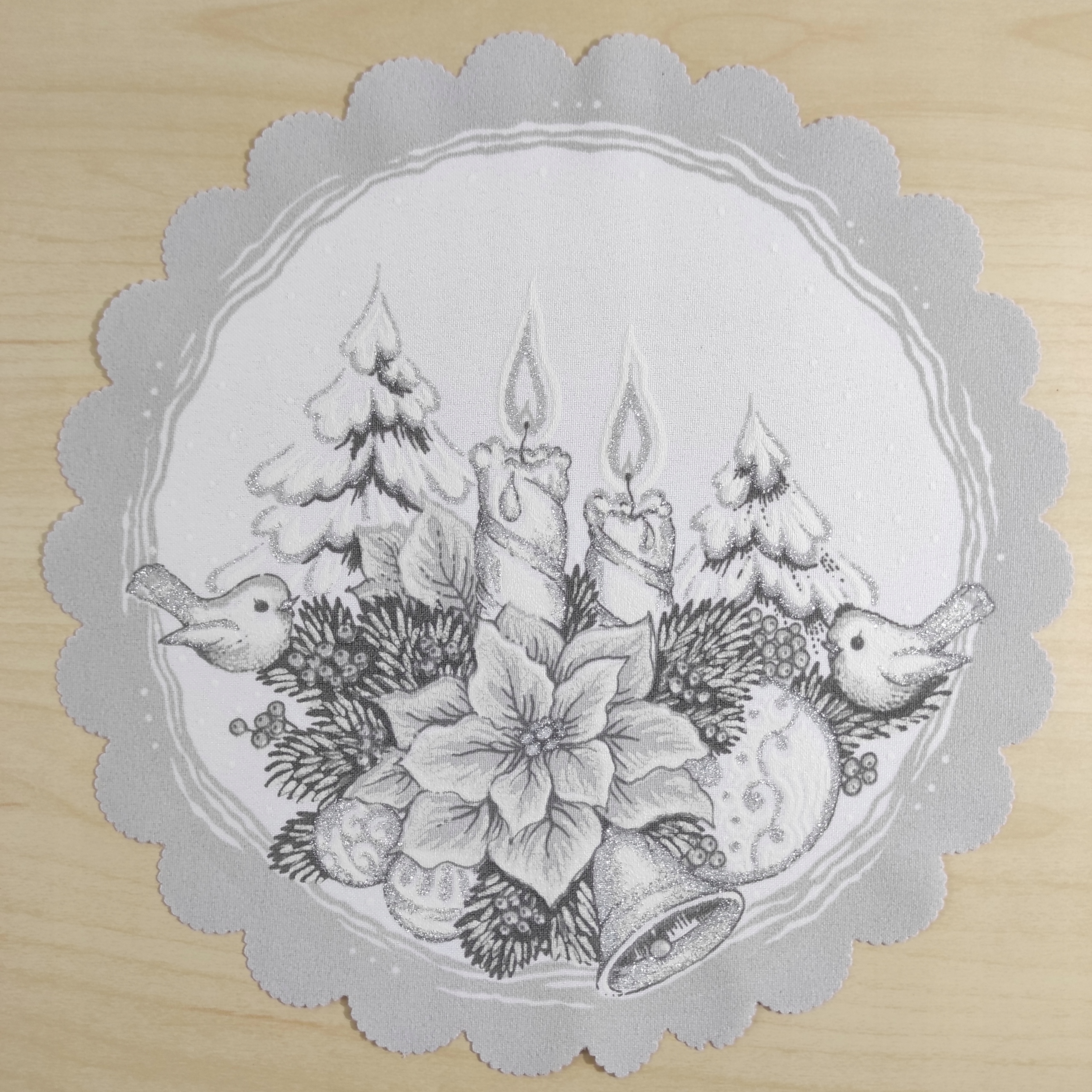 Serwetka świąteczna KOŁO 23 cm szara Liczba sztuk 1 szt.