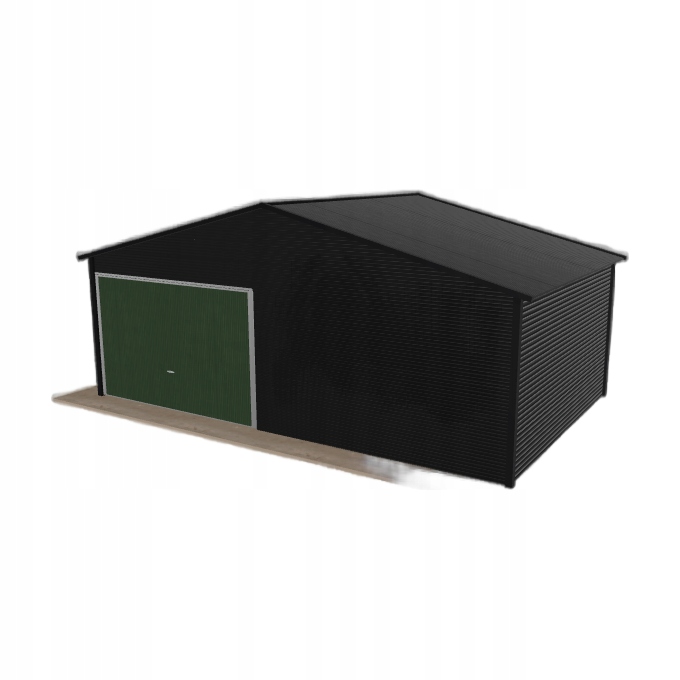 Plechová garáž 6.5 x 4 m jednopolohová, dvouspádová, černá