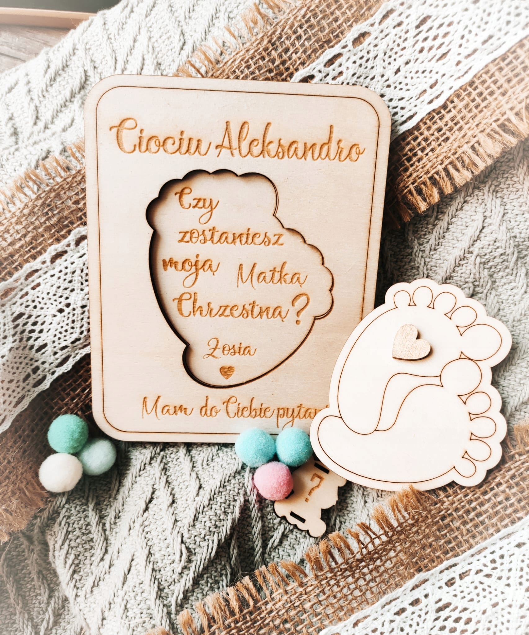 Zapytanie do rodziców chrzestnych, prośba do chrzestnej chrzestnego IMIĘ Wysokość produktu 11.5 cm