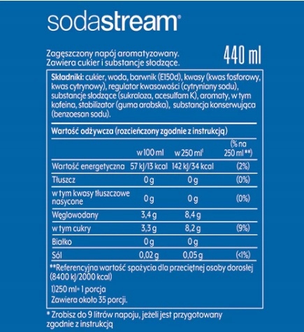 Zestaw koncentratów PEPSI + LEMONIADA ZERO SodaStream Kod producenta 4121131320