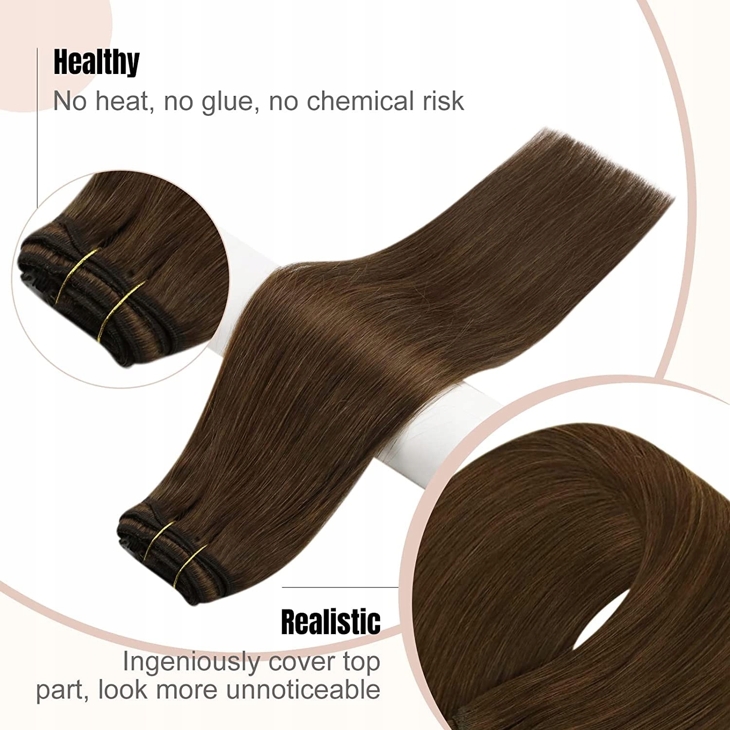 PASMA NATUTRALNE BRĄZ FSHINE CLIP-IN 40 CM DOCZEPY Typ włosów naturalne