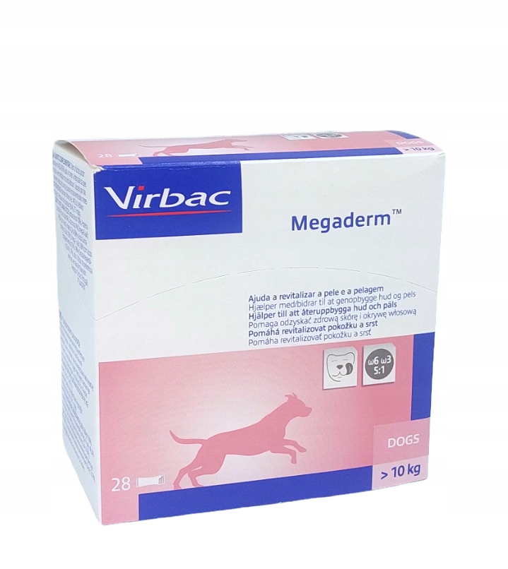 Levně Virbac Megaderm 28x8 ml doplněk stravy pro psy 10-30 kg na problémy s...