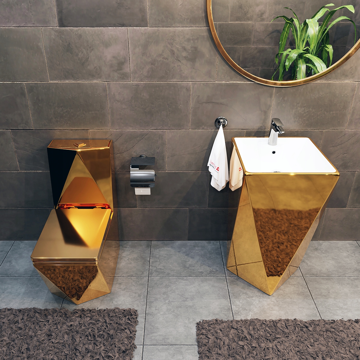 WC KOMPAKT DIAMENT GOLD - SWISS MEYER ZŁOTY Informacje dodatkowe bez kołnierza