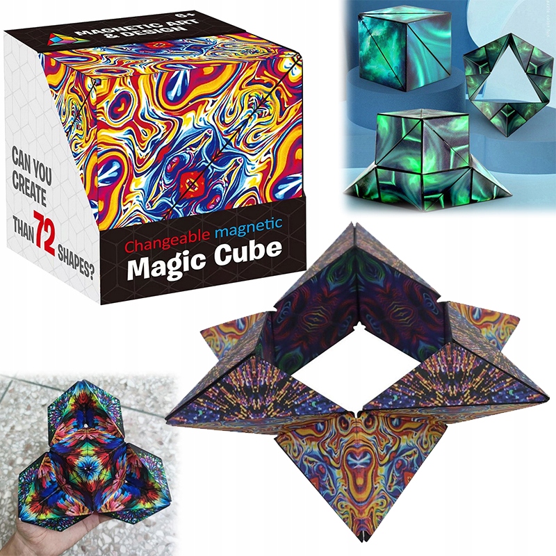 KOSTKA MAGNETYCZNA 3D PRZESTRZENNA FIDGET MAGIC CUBE ANTRYSTRESOWA
