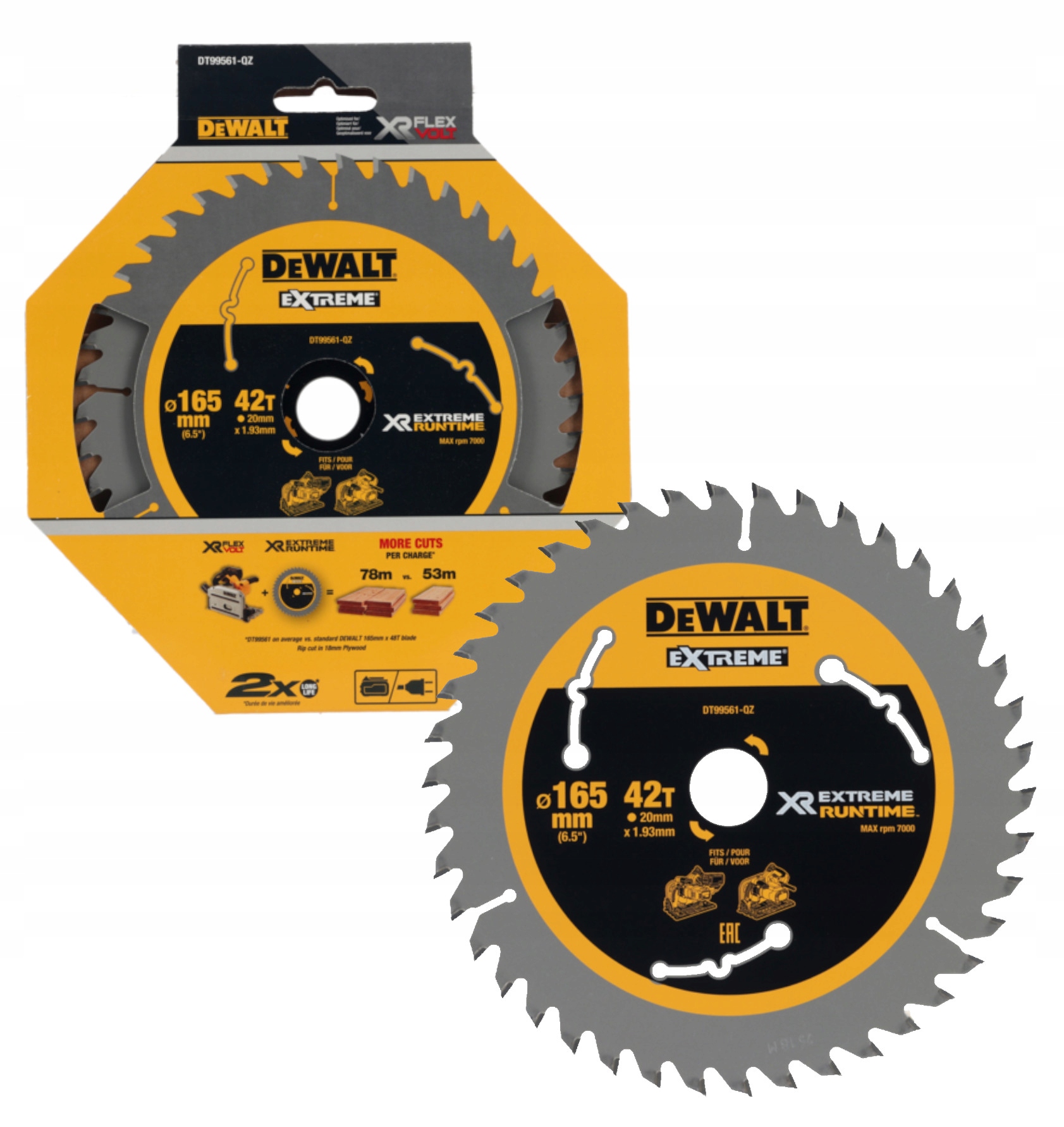 DeWALT Tarcza do pilarki Xr Extreme Runtime 165 mm 20 mm 42T DT99561
