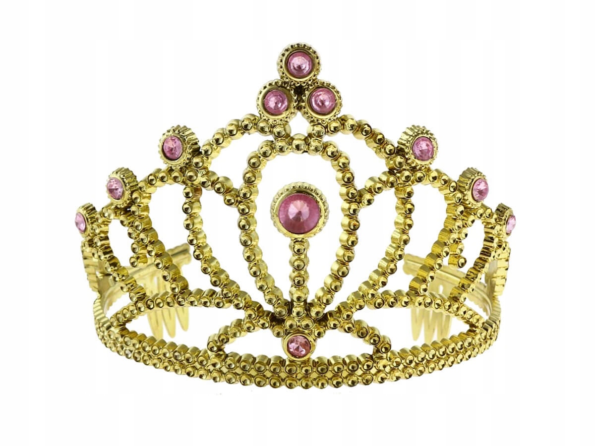 

Tiara diadem złoty Korona Królowa Balu Urodziny