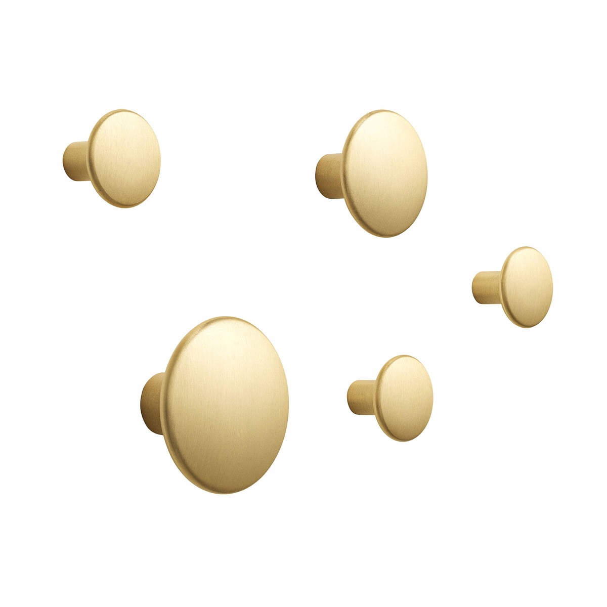 Muuto Dots Nástenný vešiak 5 Ks Zlatý kovový
