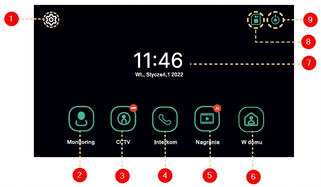 WIDEO DOMOFON JEDNORODZINNY 7" FULLHD 2MPX BRAMA FURTKA WIDEODOMOFON Marka Virone
