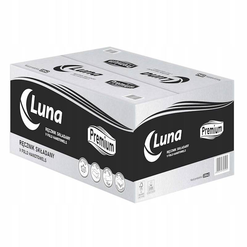 Luna Premium – Ręcznik papierowy w składce Zz, celuloza Biały 150szt