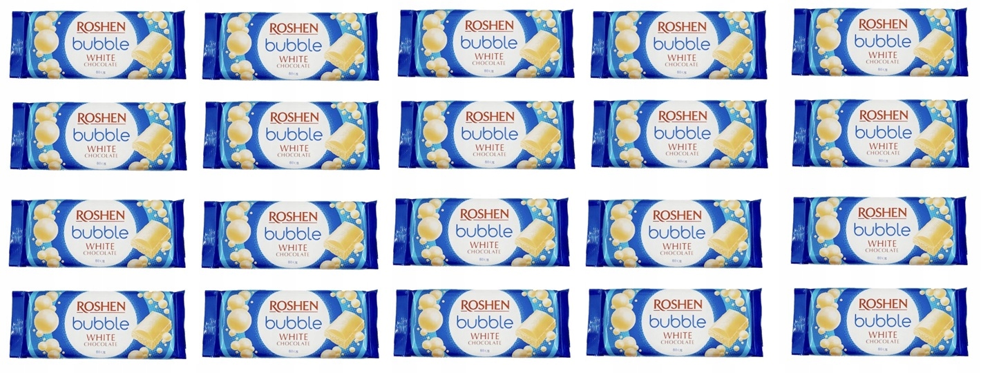 Levně 20x 80g Roshen bublinková Čokoláda bílá v krabičce