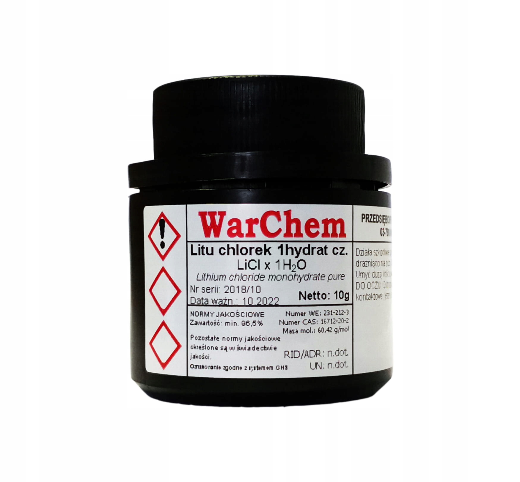 

Chlorek Litu 1hydrat - 10g Warchem [46641]