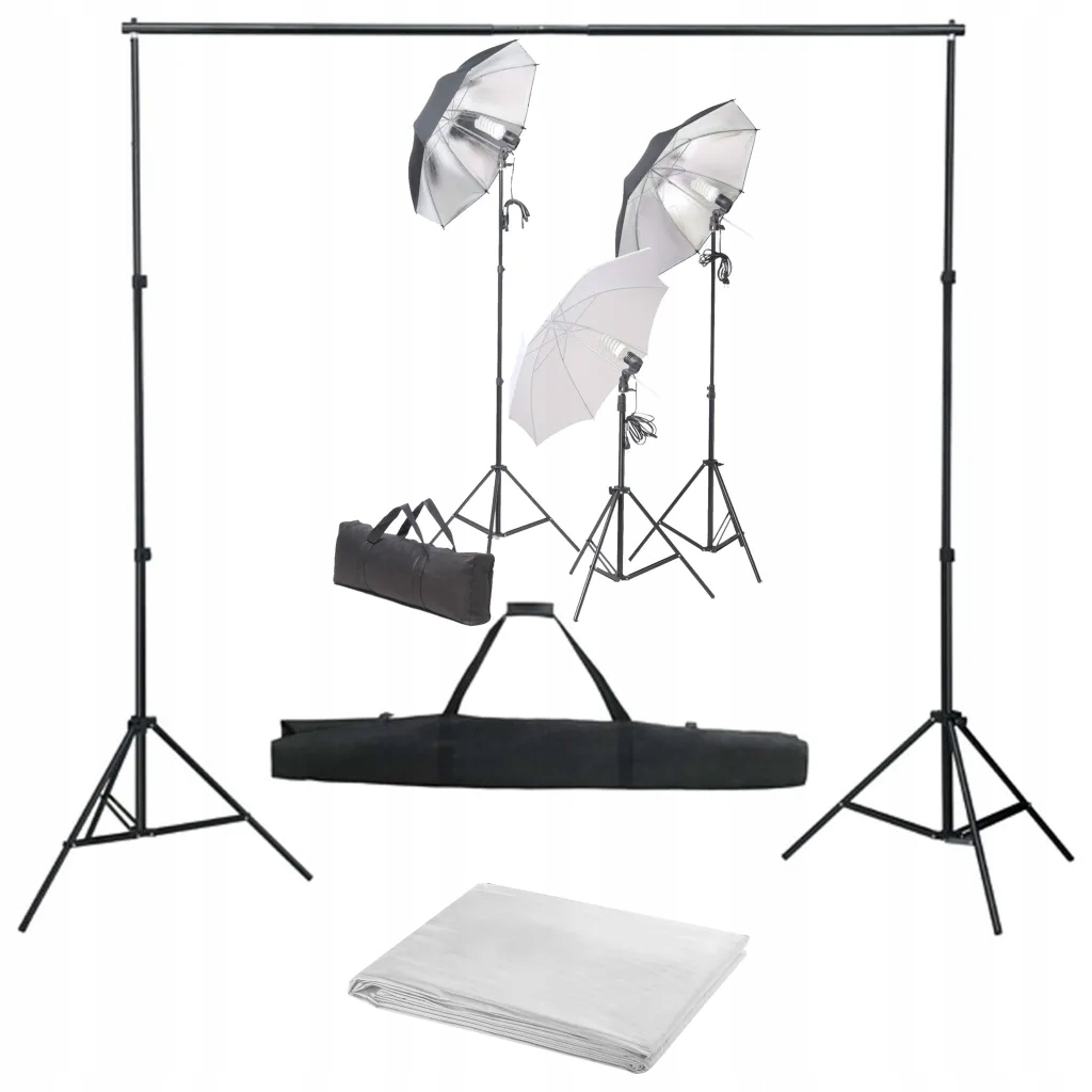 Fotograficzny zestaw studyjny z lampami i tłem