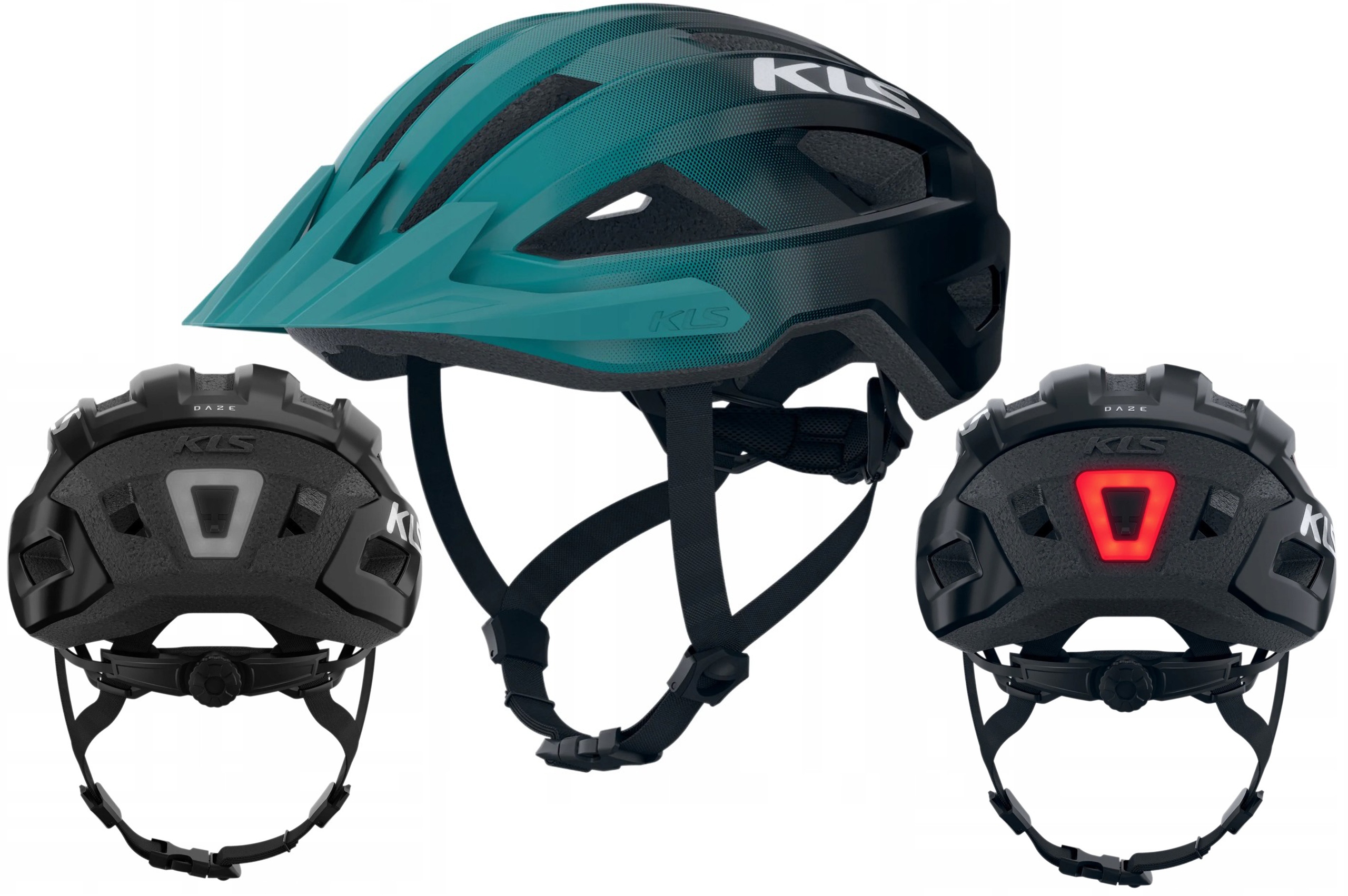 Kask Rowerowy Kellys Daze Lumio z Tylną Lampką Led Turkusowy S/m 52–55 cm