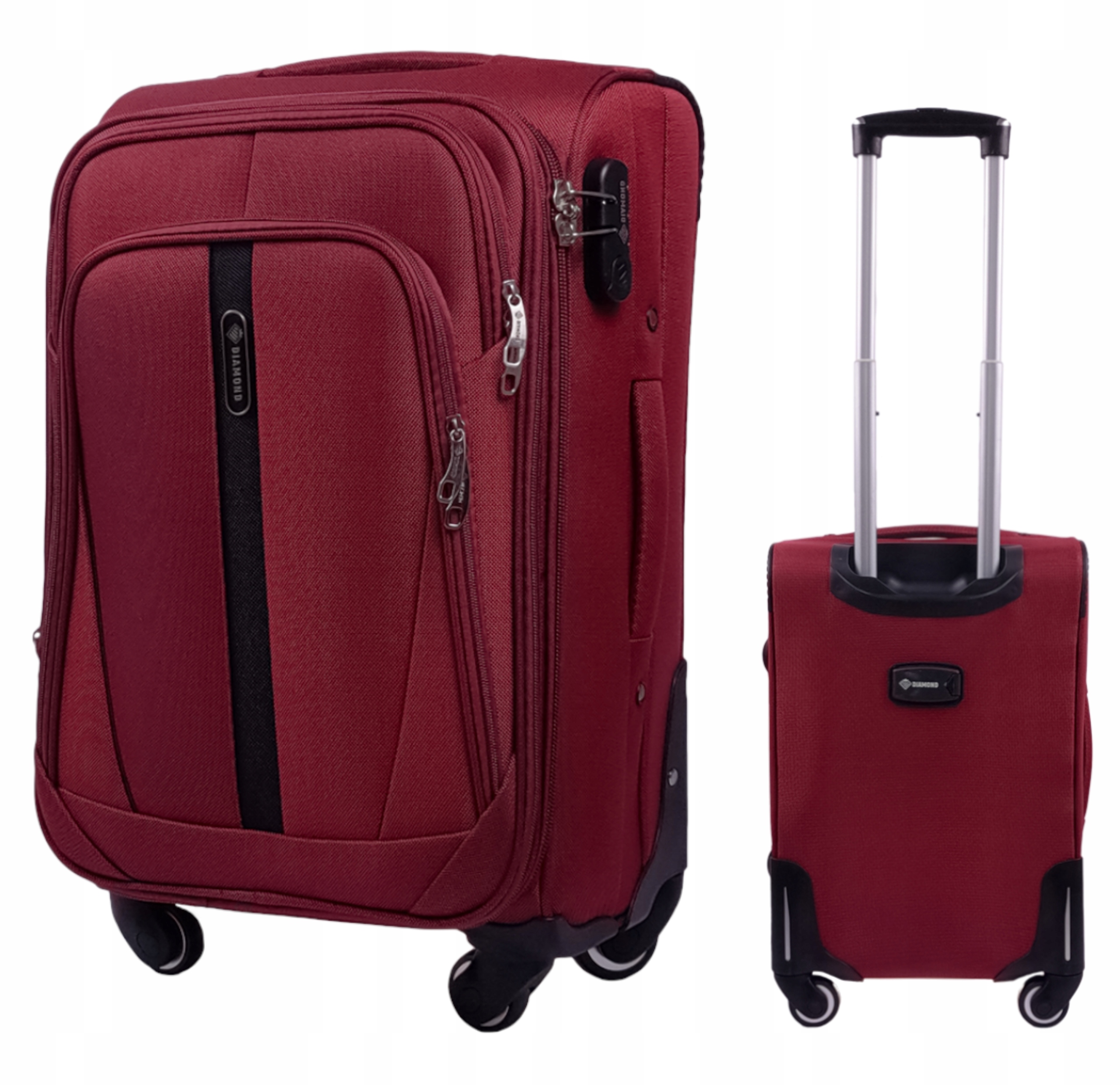WALIZKA KABINOWA NA KÓŁKACH PODRÓŻNA BAGAŻ DIAMOND RED Miękka S 20" C330