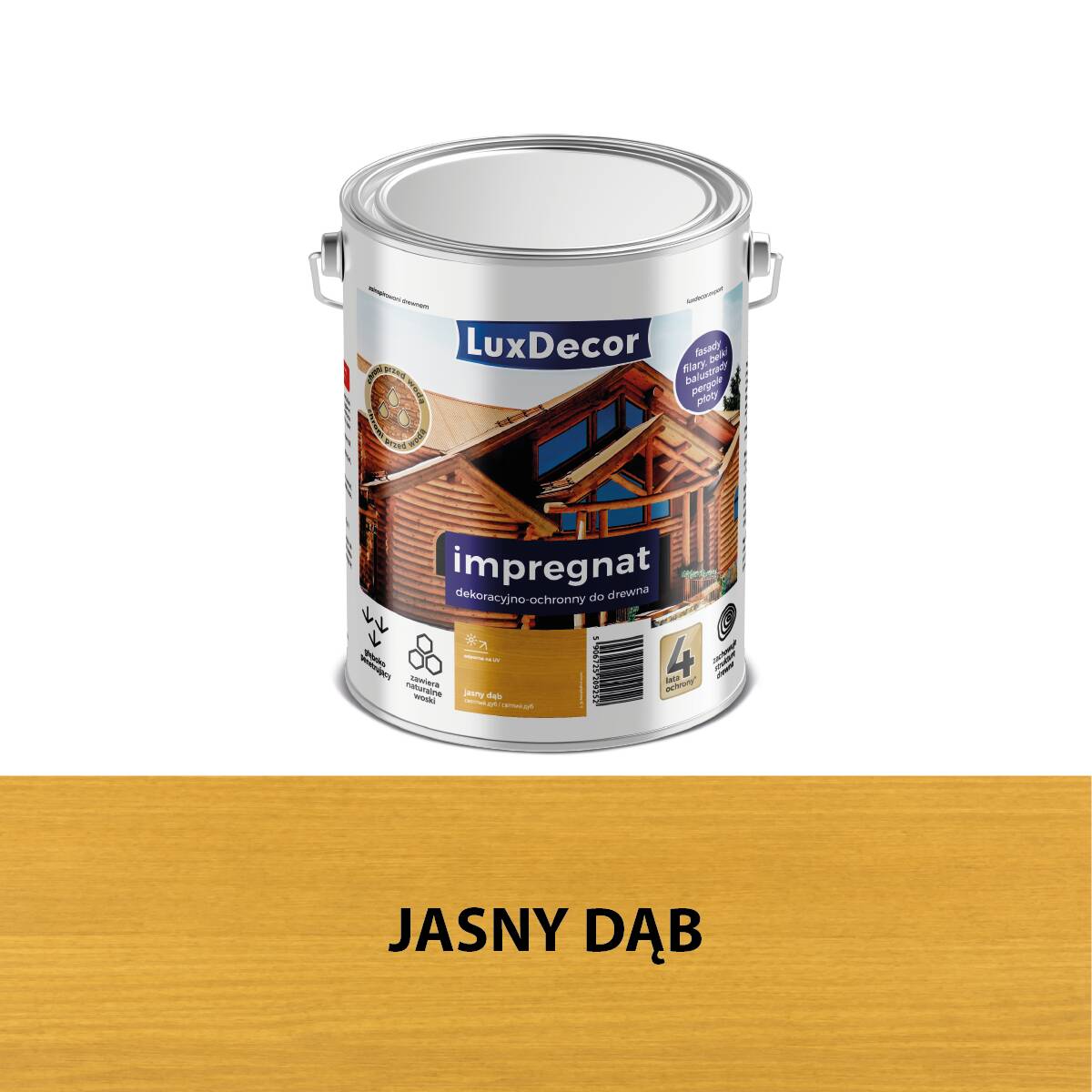 Impregnat Do Drewna Luxdecor 9L Jasny Dąb