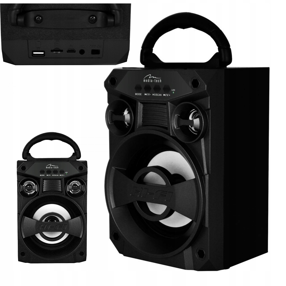 Głośnik Bluetooth Bezprzewodowy Boombox 6W 4" Mocny Głośny Pojemna Bat