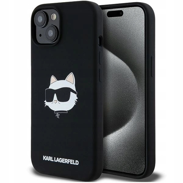Pouzdro Karl Lagerfeld Silicone Choupette Head MagSafe pro iPhone 15 Plus 14 Plus