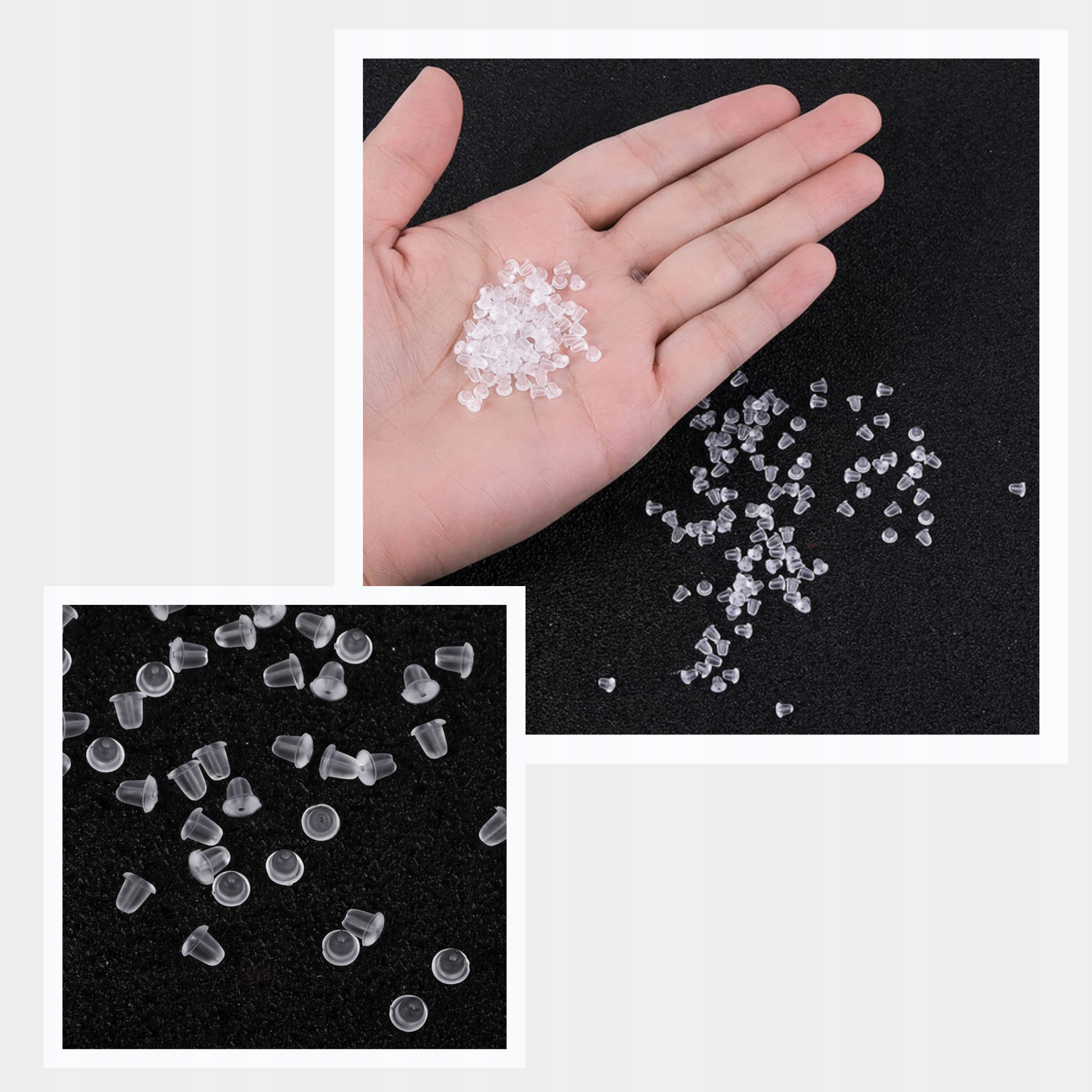 Baranki Silikonowe Zatyczki do kolczyków 100 SZTUK Rodzaj zapięcia sztyft