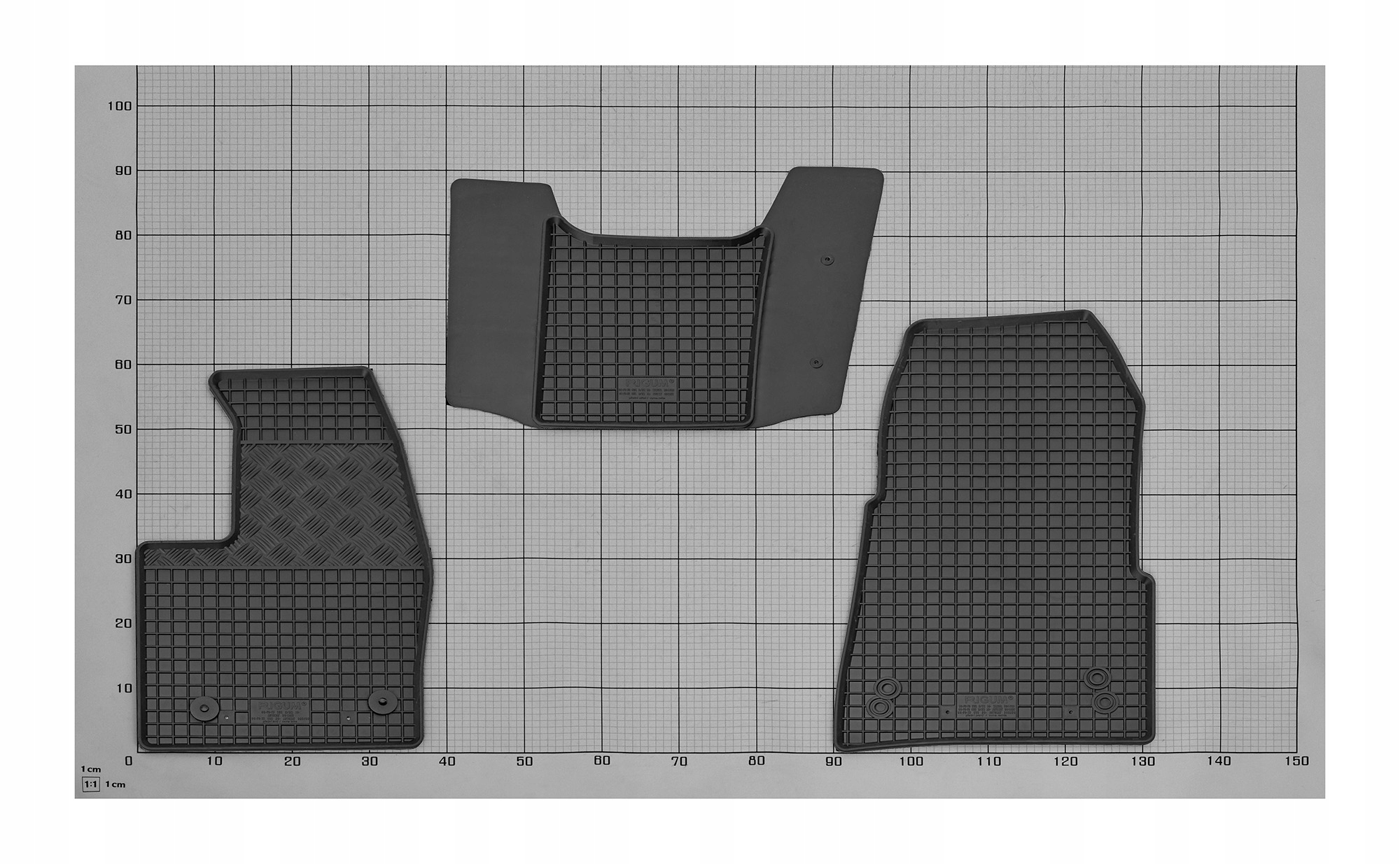 Zestaw dywaników do FORD Tourneo Custom od 2018 Automat | 8/9 miejsca Waga produktu z opakowaniem jednostkowym 8 kg