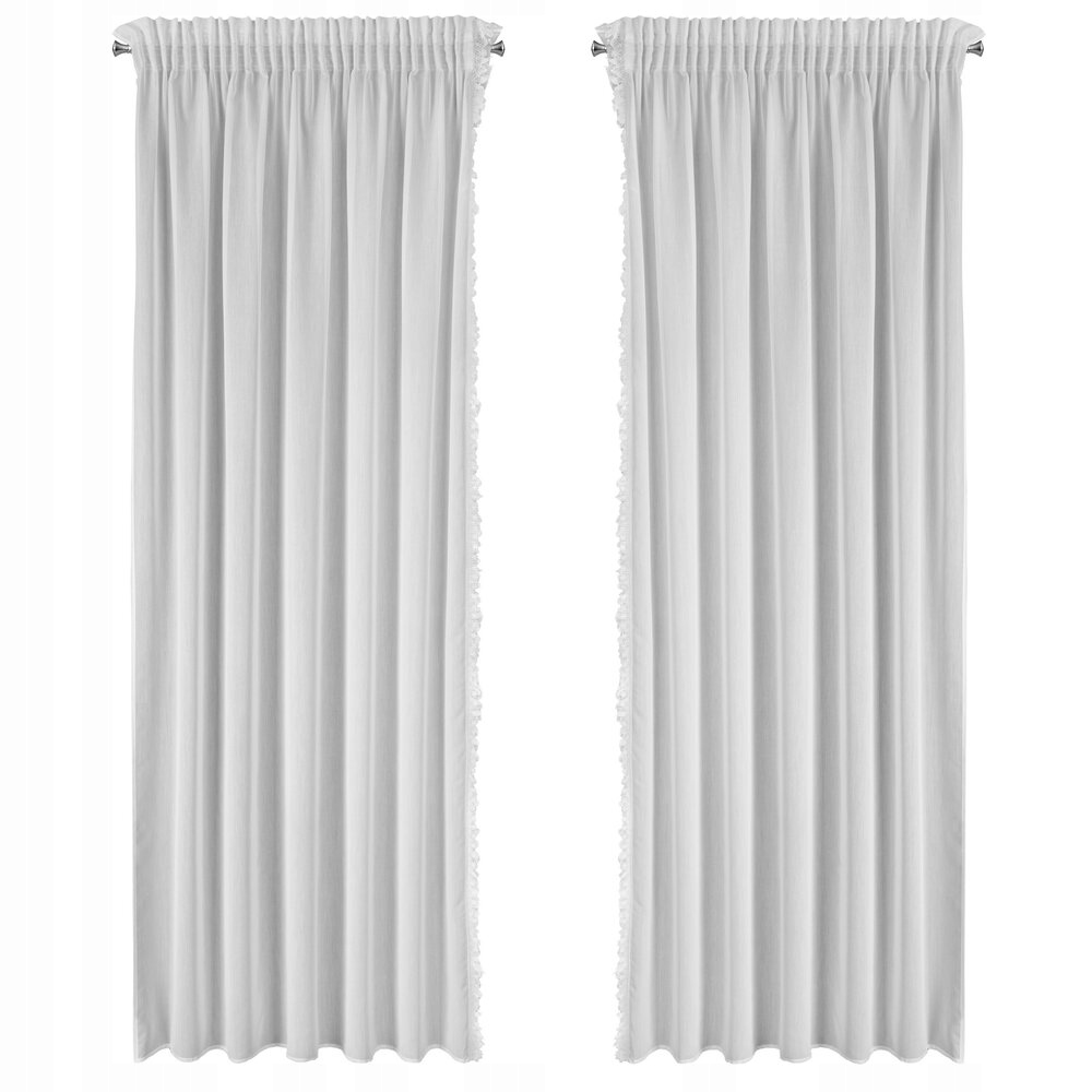 Hotová záclona na páske Elena 140x270 Eurofirany biela čipkovaná aplikácia