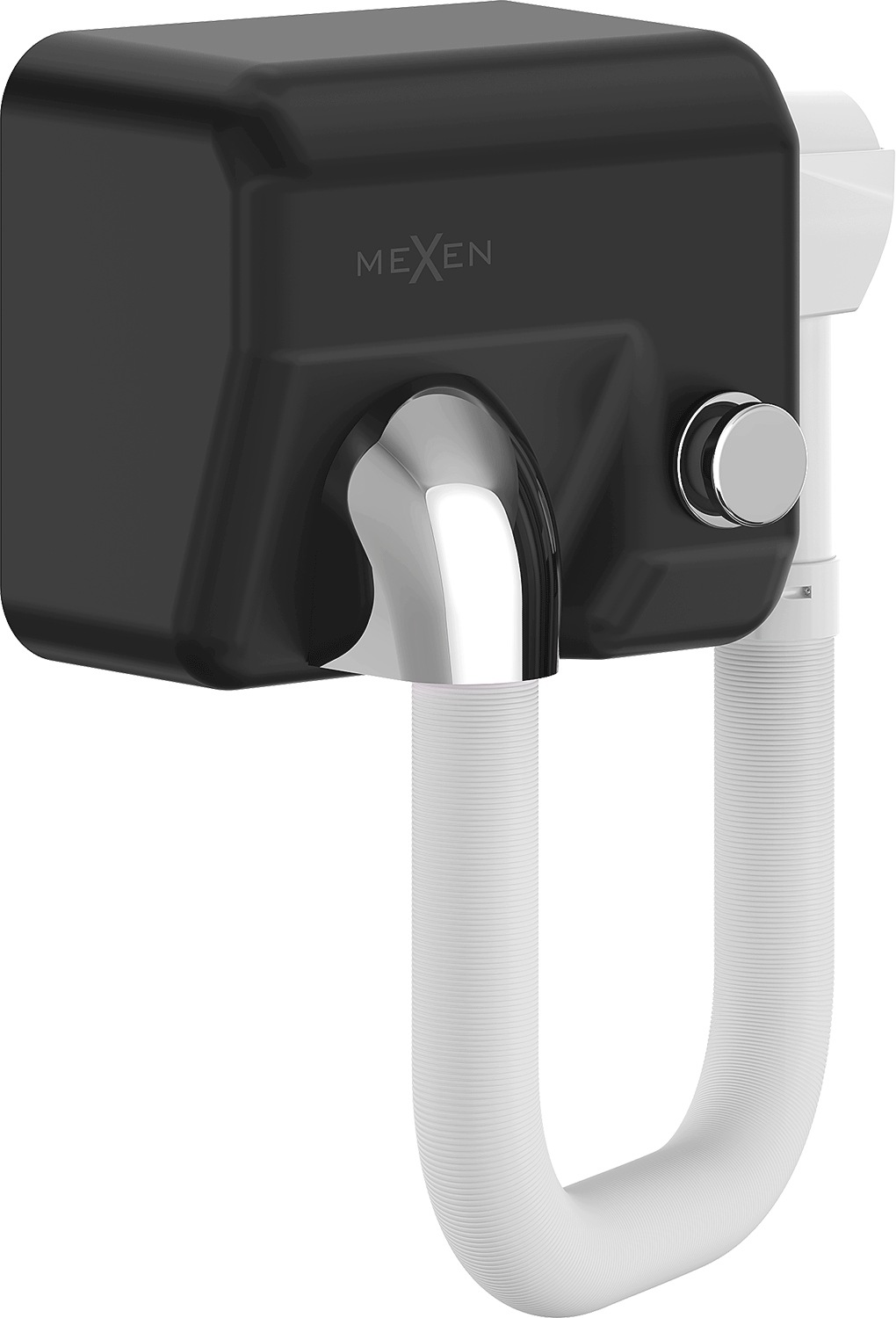 Mexen Aquis-P koupelnový vysoušeč vlasů s hadicí, 1000 W, matná černá