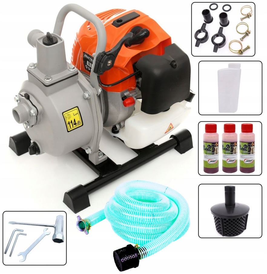 Pompa Spalinowa Wody Motopompa 1' Cal Wąż +olej