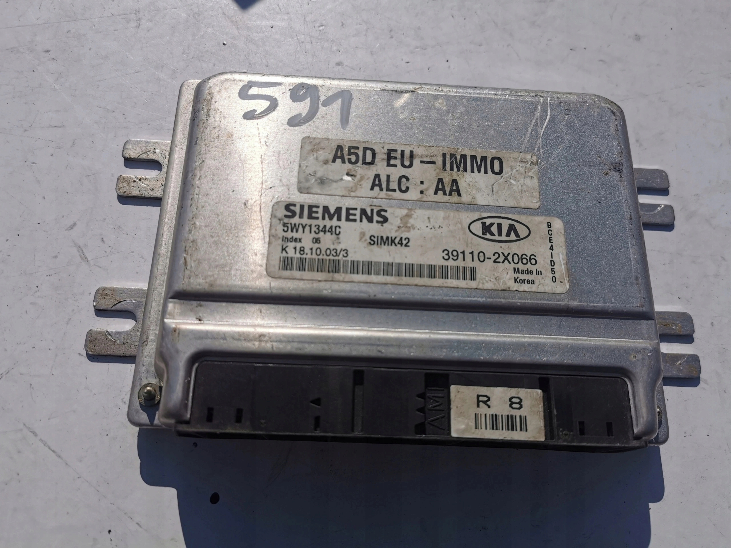 KIA RIO 1.5B 16V 5WY1344C 39110-2X066 computer ECU