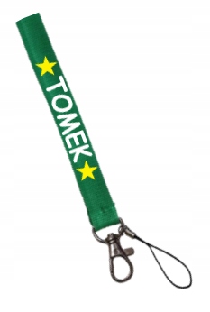 Smycz krótka na klucze i pendrive'a z imieniem - gwiazdki