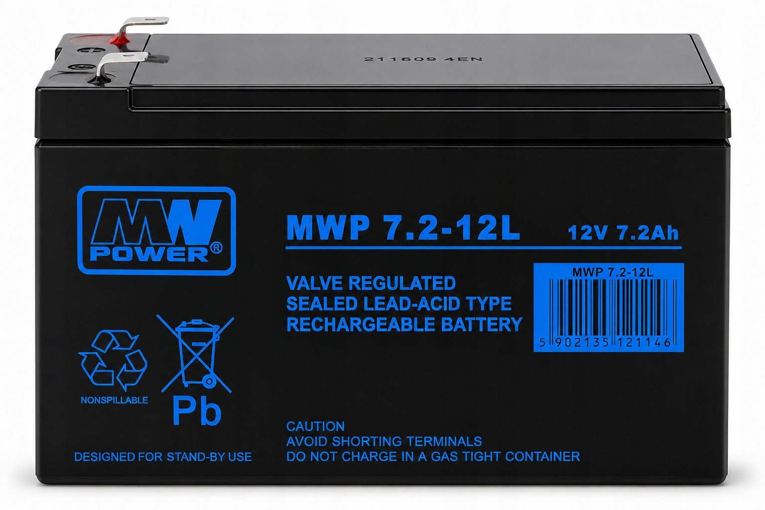 Bateria Long Life Mwp 7.2-12L T2 12V 7,2Ah do pracy buforowej w Ups Apc Rbc