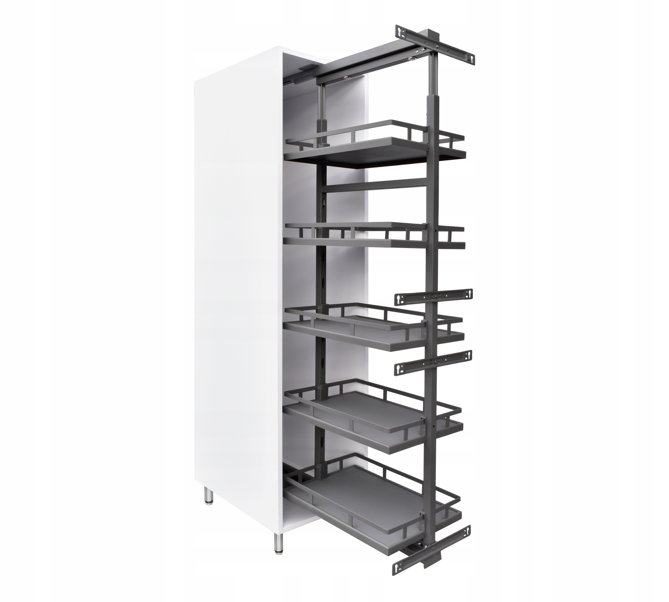 Kôš do kuchynskej skrinky Cargo 15 Mini Plné Dno Antracit 127-157 cm 4 Police