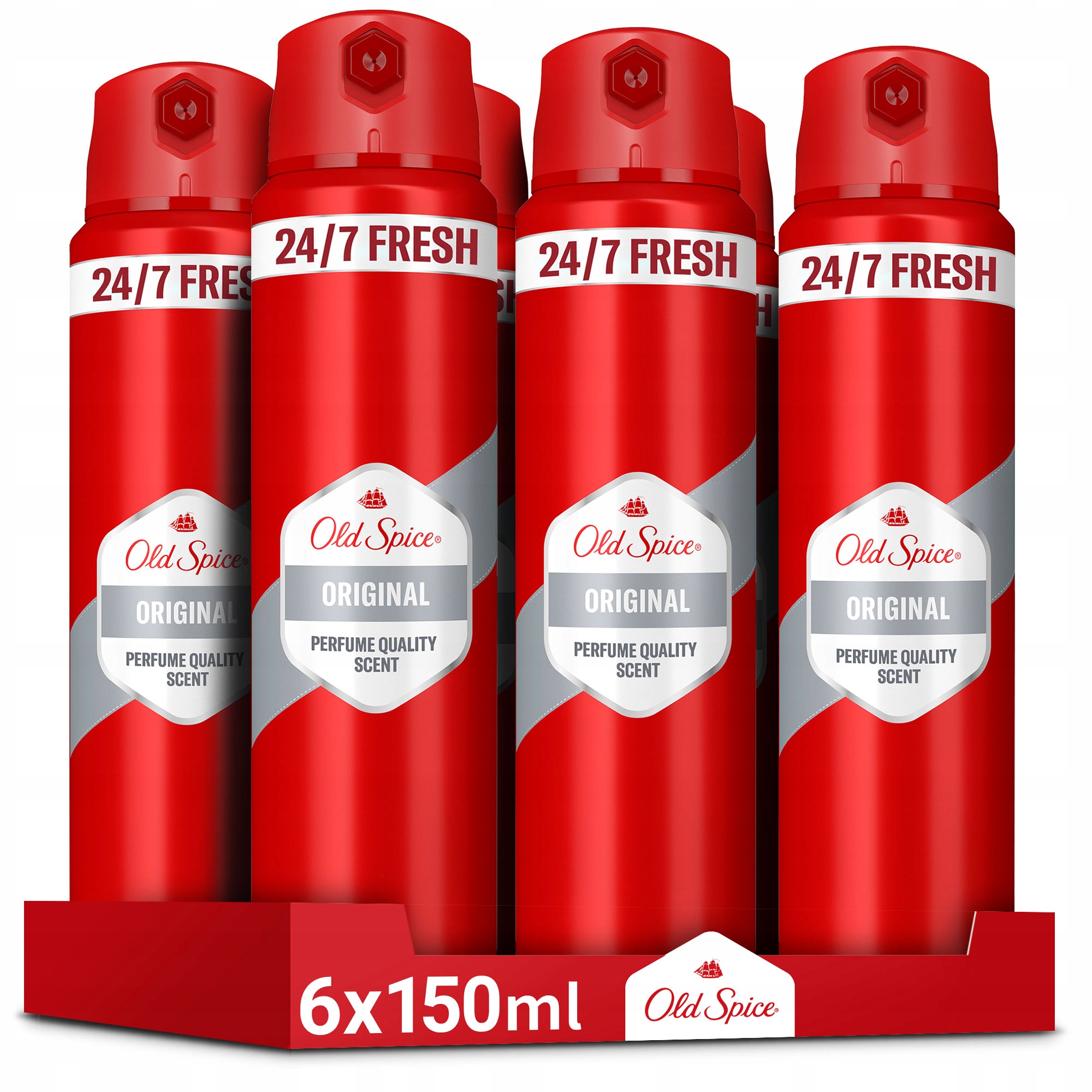 Old Spice Original Pánský deodorant ve spreji 6 x 150 Ml 24 hodin svěžesti