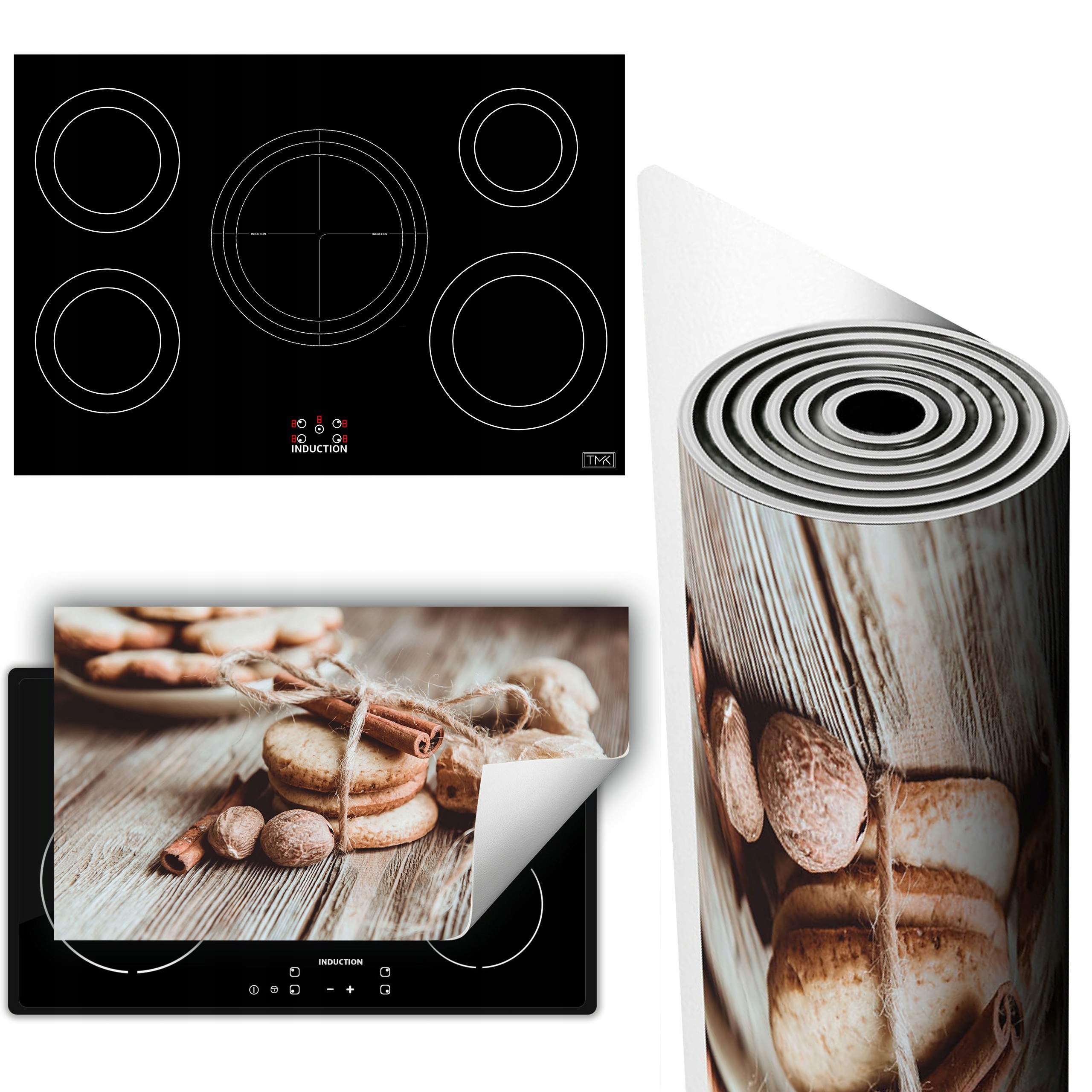 Vinylová Podložka Na Ochranu Kuchyňské Desky 90x52 dřevo koření