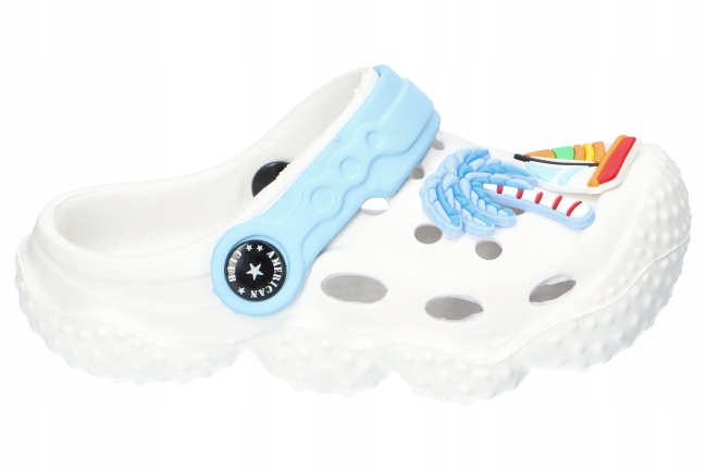 AMERICAN CLUB NH131 KLAPKI OGRODOWE SANDAŁY PIANKOWE PLAŻOWE DZIECIĘCE W 28 Kolor biały