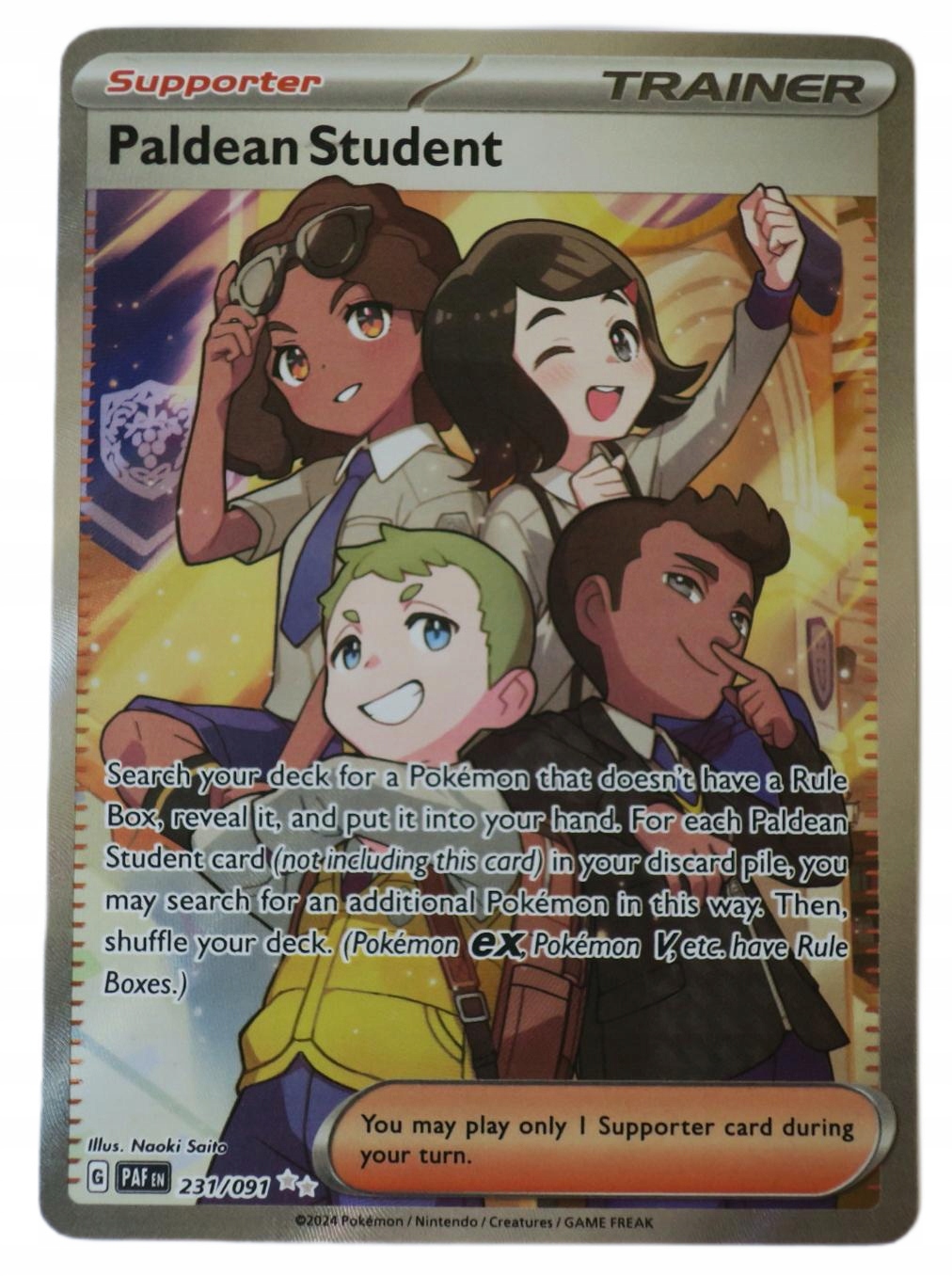 Pokemon Paldean Fates Ultra Rare 231/091 Paldean Student