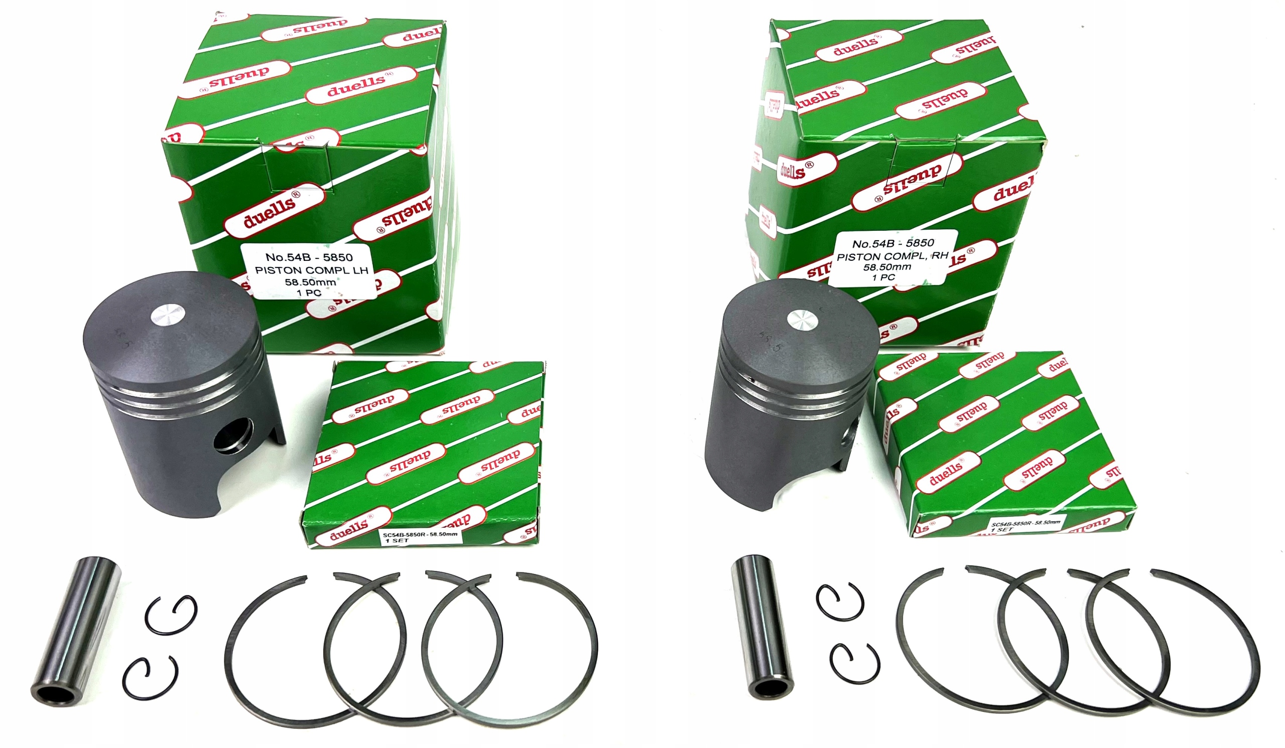 Piesty Jawa 350 Ts 638 639 640 R2 58,50 mm Duells, eloxované, 2 brúsené, 12 V, 16 mm
