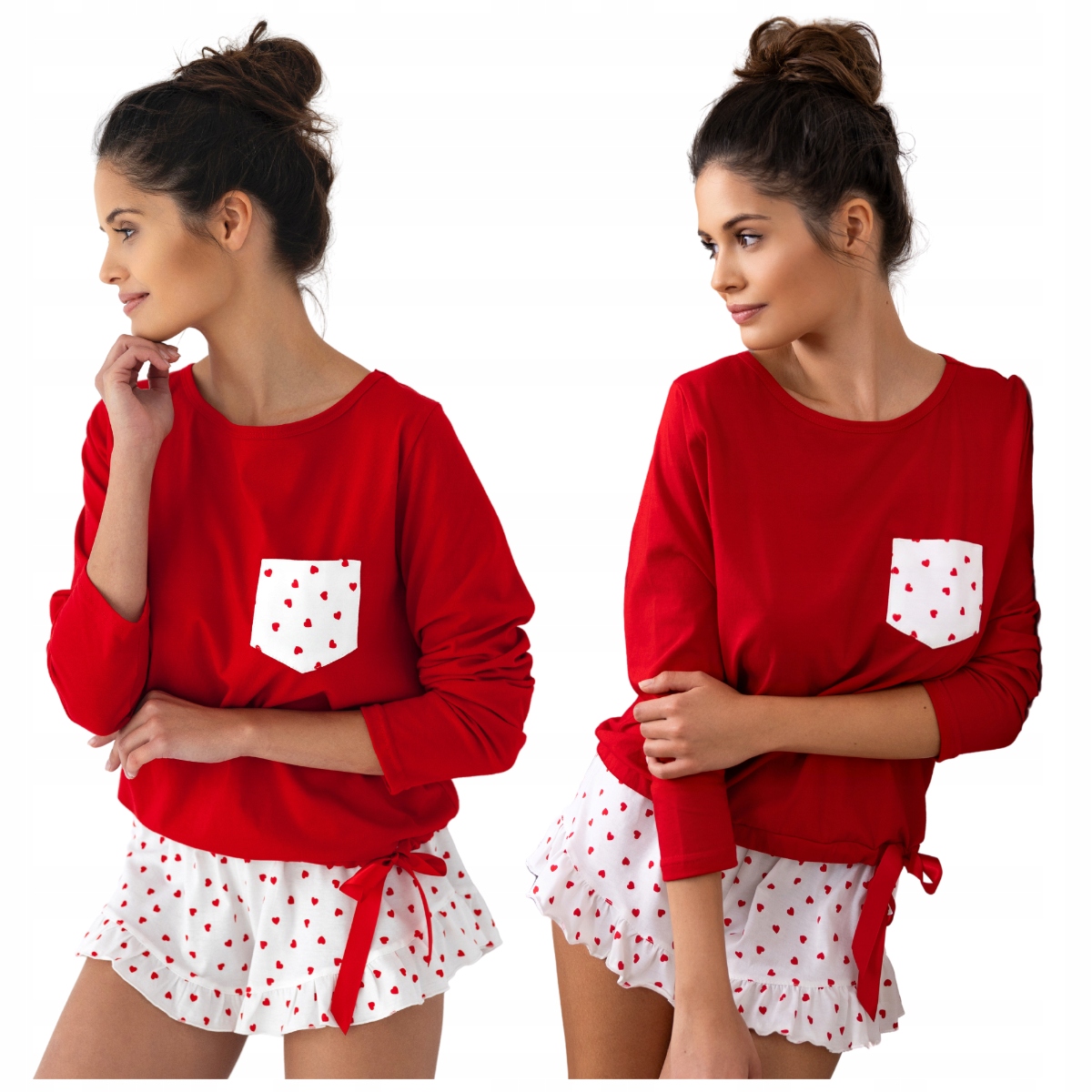 Dámské bavlněné dvoudílné pyžamo s krátkými Kraťasy s potiskem S